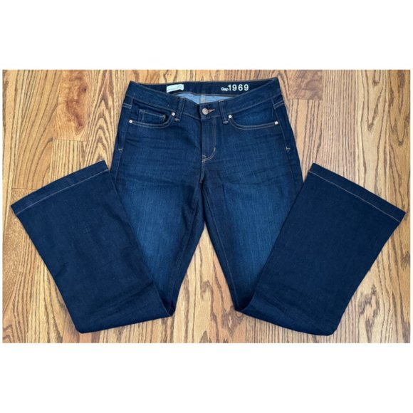 GAP 153581-00 Long & Lean Trouser Dark Wash Jean 26 Short EUC - Picture 3 of 5